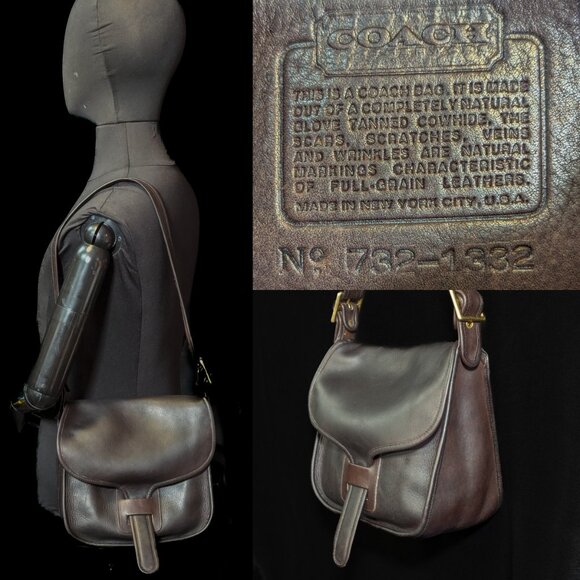 COACH Vintage New York Courier Bonnie Saddle Shoulder Bag Made in USA - Picture 4 of 17